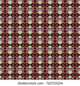 Trendy geometric flat seamless pattern, vector texture for abstract background or brochure, flyer, presentations design. Design for poster, card, invitation in brown, purple and black colors.
