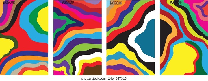 Fondo abstracto geométrico y fluido de moda. Uso para el póster, cubierta, historia de medios sociales, Anuncio, impresión de la tela, cubiertas de liquid.magazine, tabloides, arte de papel