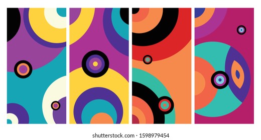 trendy geometric and fluid abstract colorful rainbow gradient background. Use for poster, cover, social media story, banner, and fabric print.