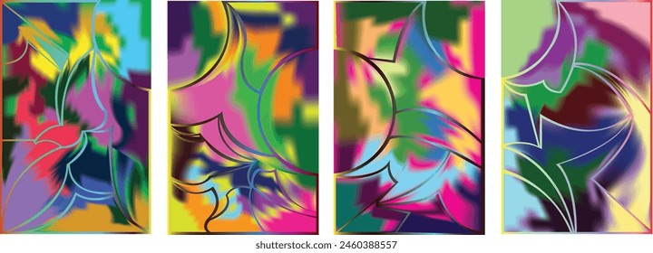 
trendy geometric and fluid abstract colorful rainbow gradient background. Use for poster, cover, social media story, banner, and fabric print,liquid.
