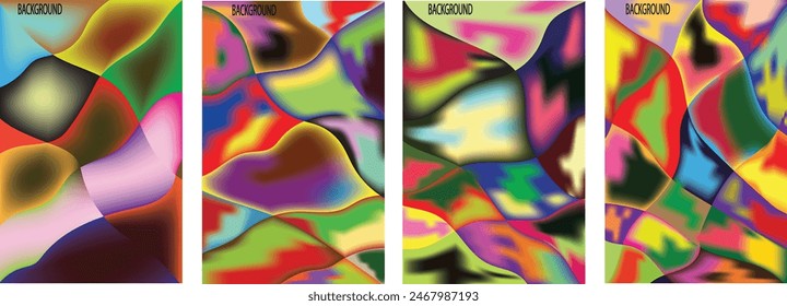 trendy geometric , fluid abstract colorful rainbow gradient background. Use for poster, cover, social media story, banner,  fabric print,liquid,eps 10