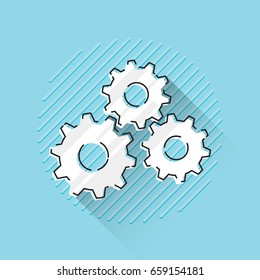 Trendy geometric gears infographic vector retro design style illustration