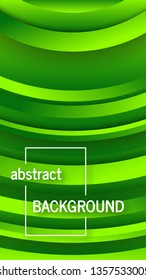 Trendy geometric green background with abstract circles shapes. Stories banner design. Futuristic dynamic pattern. Vector illustration