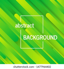 Trendy geometric green background with abstract lines. Card design. Futuristic dynamic pattern. Vector illustration
