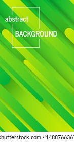 Trendy geometric green background with abstract lines. Stories banner design. Futuristic dynamic pattern. Vector illustration