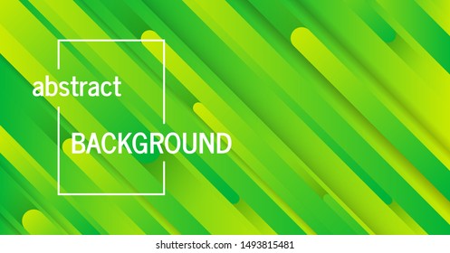 Trendy geometric green background with abstract lines. Banner design. Futuristic dynamic pattern. Vector illustration