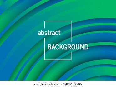 Trendy geometric green background with abstract circles shapes. Futuristic dynamic pattern design. Vector illustration