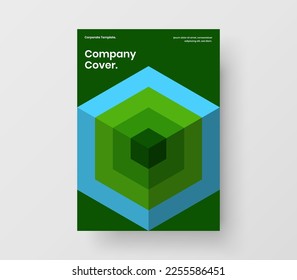Trendy geometric hexagons presentation concept. Minimalistic corporate identity A4 vector design illustration.