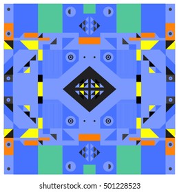 Trendy geometric kaleidoscope elements memphis greeting cards design. Retro style texture, pattern and elements. Modern abstract design poster and cover template
