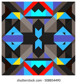 Trendy geometric kaleidoscope elements memphis greeting cards design. Retro style texture, pattern and elements. Modern abstract design poster and cover template