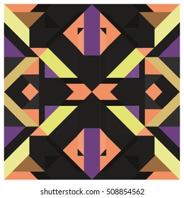 Trendy geometric kaleidoscope elements memphis greeting cards design. Retro style texture, pattern and elements. Modern abstract design poster and cover template