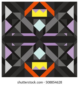 Trendy geometric kaleidoscope elements memphis greeting cards design. Retro style texture, pattern and elements. Modern abstract design poster and cover template