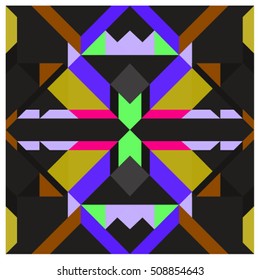 Trendy geometric kaleidoscope elements memphis greeting cards design. Retro style texture, pattern and elements. Modern abstract design poster and cover template