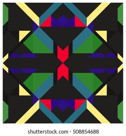 Trendy geometric kaleidoscope elements memphis greeting cards design. Retro style texture, pattern and elements. Modern abstract design poster and cover template