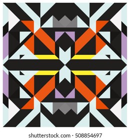Trendy geometric kaleidoscope elements memphis greeting cards design. Retro style texture, pattern and elements. Modern abstract design poster and cover template