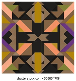Trendy geometric kaleidoscope elements memphis greeting cards design. Retro style texture, pattern and elements. Modern abstract design poster and cover template