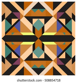 Trendy geometric kaleidoscope elements memphis greeting cards design. Retro style texture, pattern and elements. Modern abstract design poster and cover template