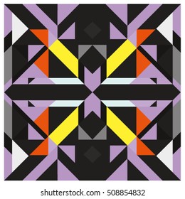 Trendy geometric kaleidoscope elements memphis greeting cards design. Retro style texture, pattern and elements. Modern abstract design poster and cover template