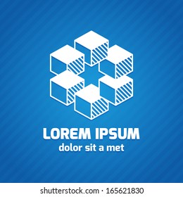 Trendy geometric logo template element for identity business. Vector illustration 
