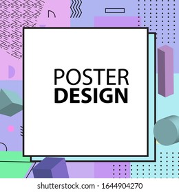 Trendy geometrisches Memphis-Stilmuster. Retro-Textur, geometrische Elemente. Moderner abstrakter Design-Hintergrund für Poster, Cover, Karten, Plakate, Einladungen, Stoffdruck, Websites, Illustration.
