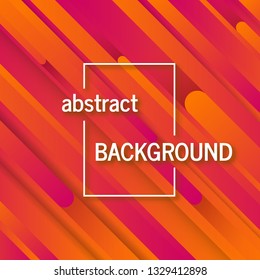 Trendy geometric orange background with abstract lines. Card design. Futuristic dynamic pattern. Vector illustration