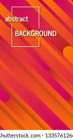 Trendy geometric orange background with abstract lines. Stories banner design. Futuristic dynamic pattern. Vector illustration