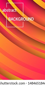 Trendy geometric orange background with abstract circles shapes. Stories banner design. Futuristic dynamic pattern design. Vector illustration
