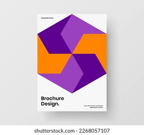 Trendy geometric pattern annual report concept. Colorful company cover vector design template.