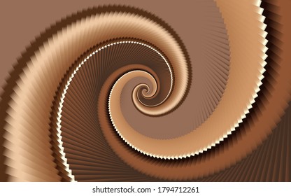 Trendy geometric pattern for design and decoration. Vector fractal background in gentle coffee beige tones.