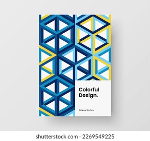 Trendy geometric pattern presentation layout. Premium corporate brochure A4 design vector illustration.