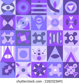 Trendy geometric pattern seamless in very peri colors Harmonious combination of shades of purple Vector