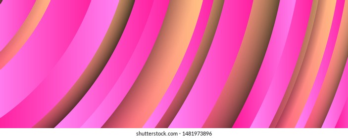 Trendy geometric pink background with abstract circles shapes. Banner design. Futuristic dynamic pattern design. Vector illustration