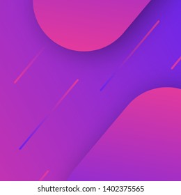 Trendy geometric purple background with abstract dynamic shapes. Card design. Futuristic pattern. Vector illustration