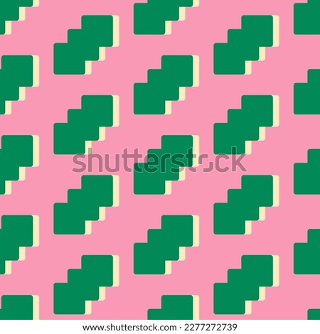 Trendy Geometric Seamless Pattern in retro Swiss design style. Colorful vibrant background texture. Vector illustration.