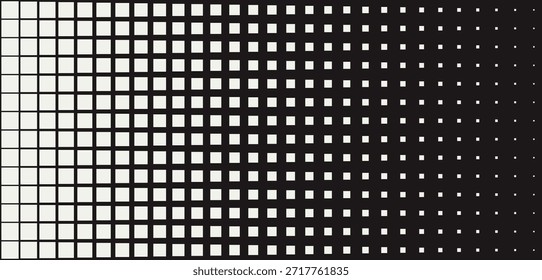 Patrón geométrico de moda sin fisuras con efecto de transición dirigido verticalmente. Fondo monocromo Abstractas con gradiente dinámico de negrita a forma delgada. Diseño con efecto de distorsión y fallo

