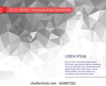Trendy geometric shapes backdrop. Abstract triangular mosaic background. Retro style geometric pattern. Template for your design works. Vector illustration. 
