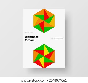 Trendy geometric shapes banner layout. Amazing magazine cover vector design concept.