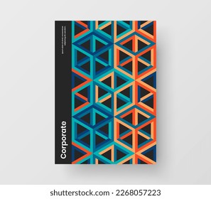 Trendy geometric shapes handbill concept. Vivid placard vector design layout.