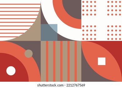 Trendy geometric shapes vector seamless pattern It consists of a polyhedron such as a circle square triangle Used in the textile industry, fabric pattern, paper, wallpaper, book cover