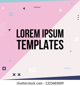 Trendy geometric templates for social media posts. Sale and discount promo backgrounds.