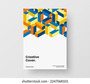 Trendy geometric tiles flyer layout. Isolated banner A4 design vector concept.