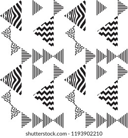 Trendy geometric triangle in black and white.