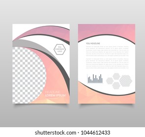 trendy geometric triangular and other design style brochure cover template mockups for business visual identity, Brochure layout, flyer and cover design template with polygonal paper plane graphics.