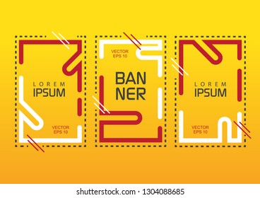  trendy geometric vector banner set - frame for advertising label - bright business advertising
