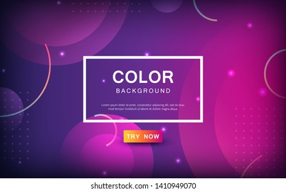 Trendy geometric violet background. Modern pink and purple gradient fluid design layout for banner or poster.