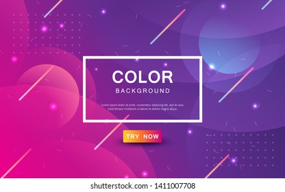 Trendy geometric violet background. Modern pink and purple gradient fluid design layout for banner or poster.