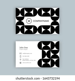 Trendy geometric visiting business card vector template.