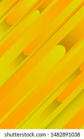 Trendy geometric yellow background with abstract lines. Stories banner design. Futuristic dynamic pattern. Vector illustration