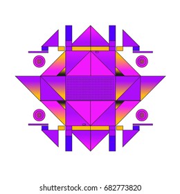 Trendy geometrical kaleidoscope vector illustration with abstract colorful textures. Design for summer holiday poster, card, brochure, and promotion template. Fashion art print and background.