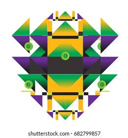 Trendy geometrical kaleidoscope vector illustration with abstract colorful textures. Design for summer holiday poster, card, brochure, and promotion template. Fashion art print and background.